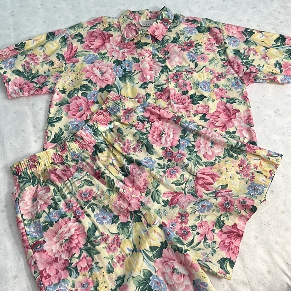 Vintage shirt and shorts set cottagecore